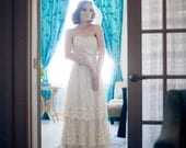 Strapless Cendrillon Cotton Tulle Layered Dress with Fowerette Sash Custom Made to Order