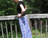 Skirt Womens Slim fitting Mermaid skirt cornflower blue batik from India hips to 40"