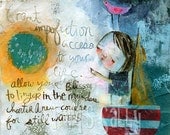 STILL WATERS - 8x8 mixed media art print by Mindy Lacefield