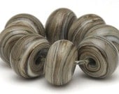 Handmade Lampwork Spacer Beads Organic Fossil SRA