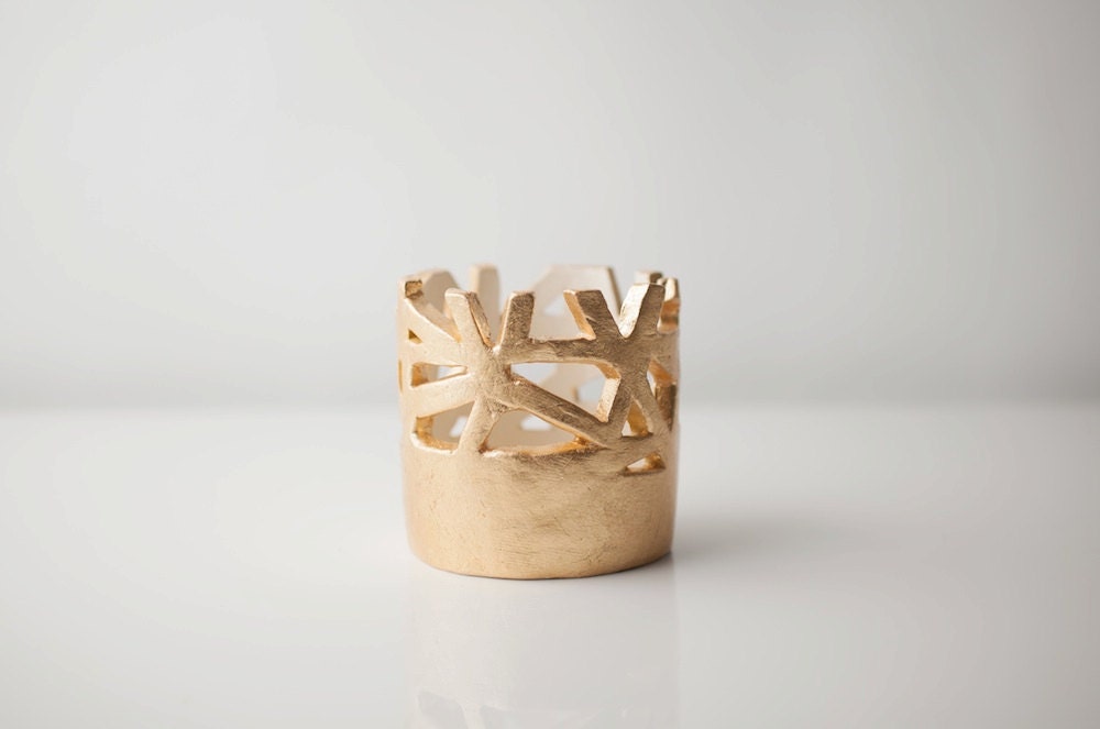 Small Gold Cutaway Vessel
