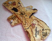 10 inch Pirate Map Cloth Menstrual Pad --CottonTopped Mama Pad