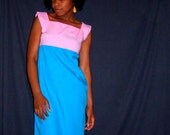 S A L E flyTie clothing color block pink and blue dress (save 20%, code SAVE20)