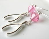 The Biggest Wish earrings Breast Cancer awareness Wishbone earrings