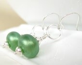 Summer Lime Lampwork earrings in sterling silver