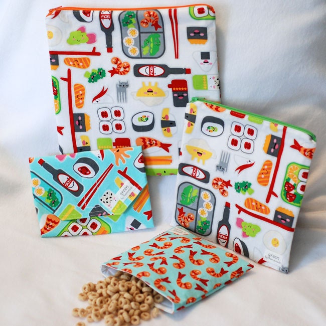 SALE - Bento - Reusable Lunch Set from green by mamamade