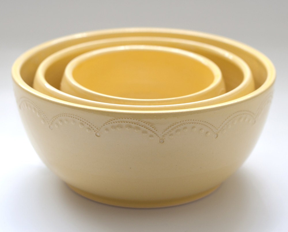 Set of 3 - Nesting Bowls - Yellow