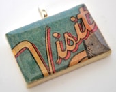 Game Piece Pendant necklace - Comic Book Jewelry - Geek Jewelry - Visit