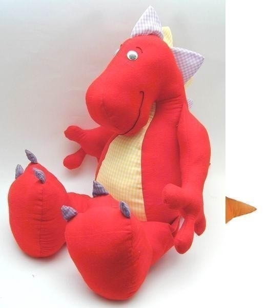 Sewing pattern for adorable soft dinosaur stuffed pal PDF