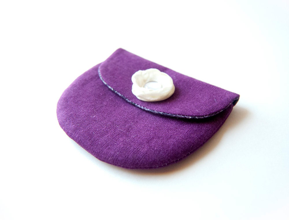 Gift for bridesmaid clutch mothers day gift fabric wallet coin clutch purse bridal wedding pouch purple ivory rose by Lolos