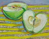 Granny on Stripes, an original mixed media painting by Polly Jones