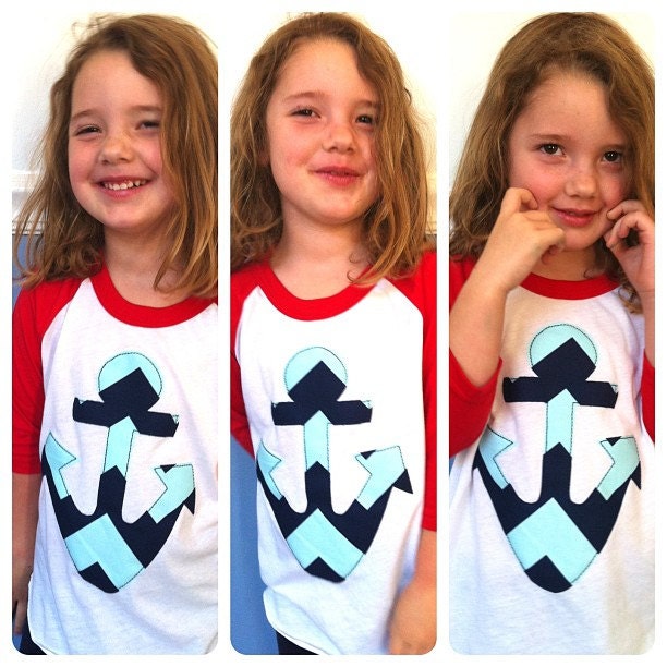 Chevron Anchor Raglan Tee - Ready To Ship - Limited Quantities