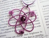 Atom tatted pendant purple