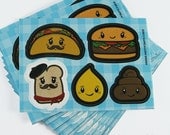 Kawaii Food & Poo Sticker Sheet