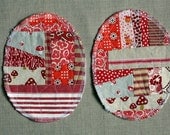 Patchwork Knee Patches - set of 2 red