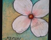 Renew -- 4"x4" Original Mixed Media Painting