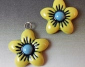 Ceramic Flower Charms - Earring Pair