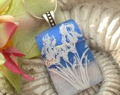 Iris Glass Necklace - Dichroic Fused Glass Jewelry - Fused Glass Jewelry - Dichroic Pendant - Necklace 012313p103