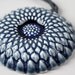 Blue Chrysanthemum Flower Ceramic Porcelain Necklace