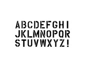 CLEARANCE Clear Unmounted Alphabet Stencil ABC rubber stamp Set