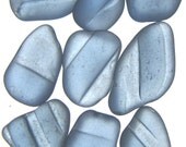 Genuine Found Sea Beach Glass - Soft Blue Bottle Rim Seaglass for Jewelry, Art and More, Bulk