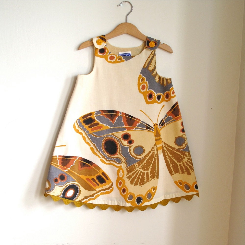 Butterfly baby toddler girls dress -  girls children's clothing - size 4t