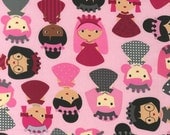 NEW Ann Kelle, Girl Friends, Princess Friends Sweet Pink Fabric - By the Yard