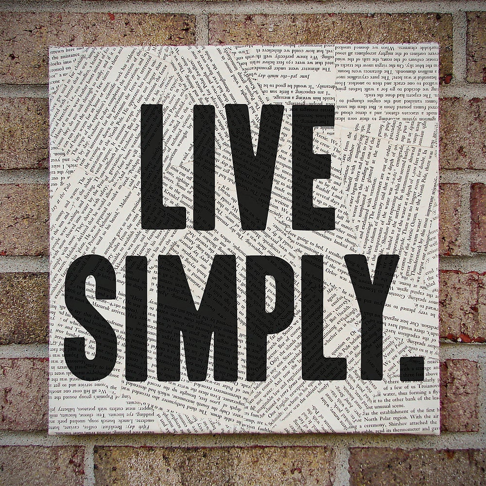 Canvas Wall Art : "Live Simply" Bold statement wall decor