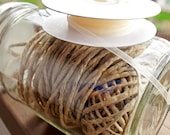 Cut Bow Strips - DIY ties to my paper bag favors - Hemp and Ivory Organza