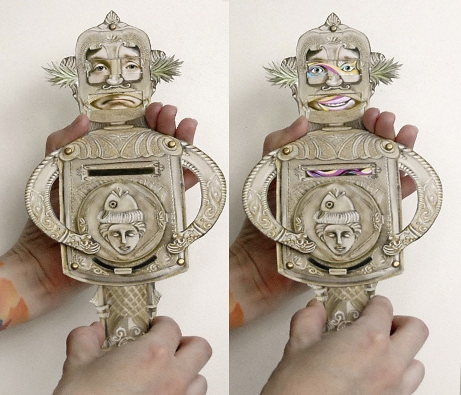 Crankobot Paper Robot Puppet Toy