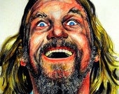 Print 8x10" - The Dude - The Big Lebowski Bowling Comedy Jeff Bridges Million Lowbrow Pop Art Portrait Funny Jesus Milk Abides Cult Paintin