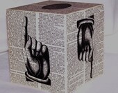 Tissue Box Cover, Kitchen Art, Pointing Finger, Steampunk, Winterberry Cottage