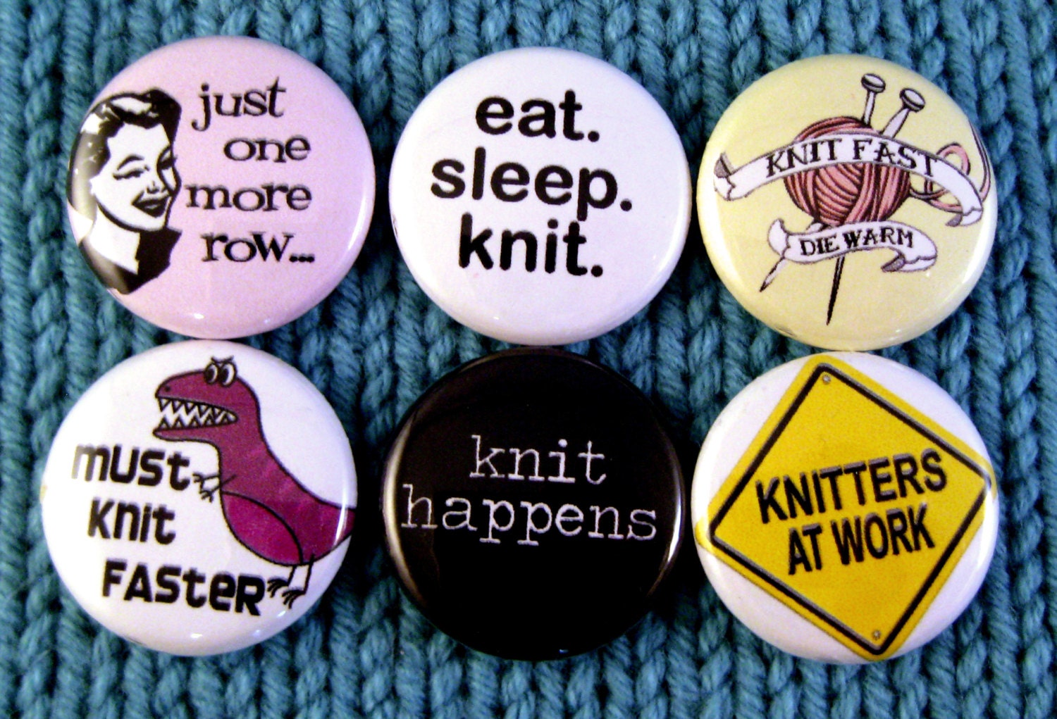 More Knitting Buttons - FREE SHIPPING