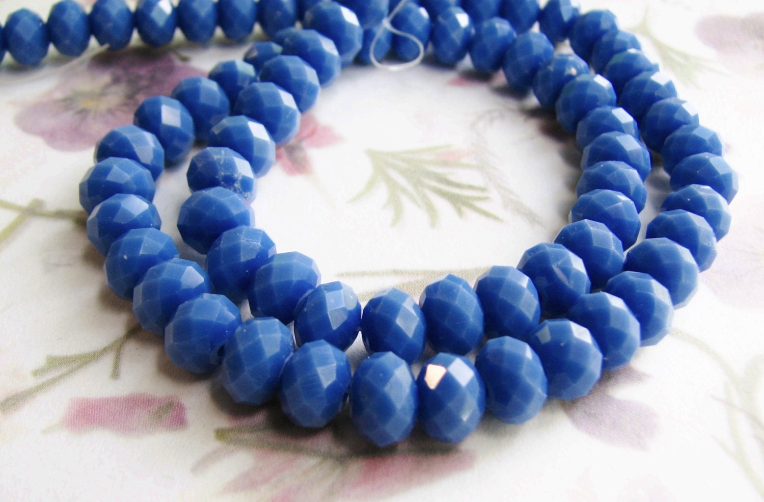 Medium Cobalt Blue Crystal Rondelles 5x8mm (Str) b2227