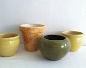 small vintage seventies ceramic planters