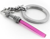 Pink Star Wars Light Saber Keychain :) made with LEGO bricks