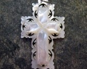 Vintage Mother of Pearl - Religious Cross Pendant