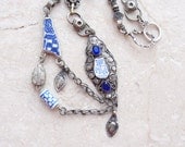 Star Gazer Necklace Beach Pottery Vintage Metal Assemblage Lampwork Beads Traditional Vintage Finds