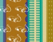 Melody Miller FABRIC - Ruby Star Sparkle - Cameras - Green