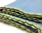 King Size Pillowcase Pair with Hand Crocheted Edging