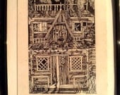 Dame Darcy, Witch House , One of a kind, black and white, pen and ink,  Illustration, Graphic novel, Gothic, Lolita, Manga, Dark Fantasy, En