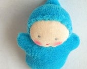 Waldorf Doll, Sky Blue Pocket baby, Pocket doll made in the Waldorf Tradition - Waldorf Toy