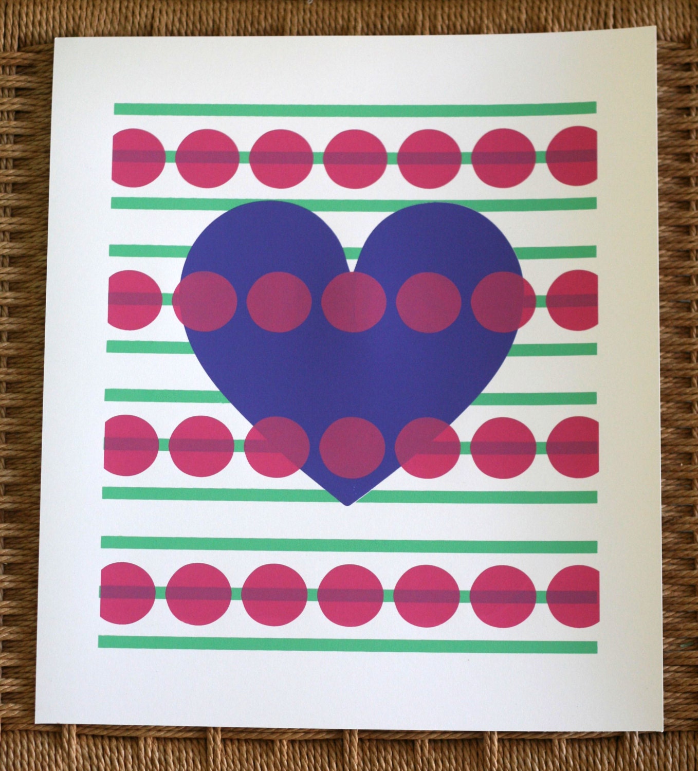 Heart and Dots and Stripes print