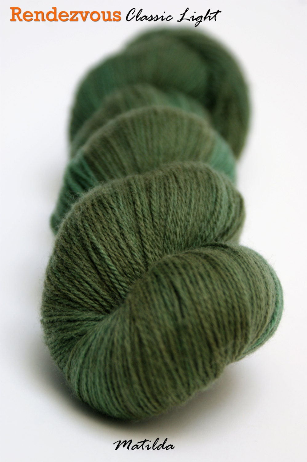 Matilda (Green) - Handyed Light Fingering Weight Yarn (100% Superwash Merino Wool, 490 yards/100 gram) FREE SHIPPING