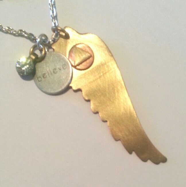 Believe Your Angels got your back Necklace AA Recovery 12 Step Alcoholics Anonymous FrEe sHiP