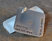 mod diamond pet tag - hand stamped in aluminum