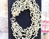 Wedding Bridal Necklace Chunky Statement Pearl Necklace, Wedding Jewelry, Ivory Cream Grey Gray Pearls Heart Bib