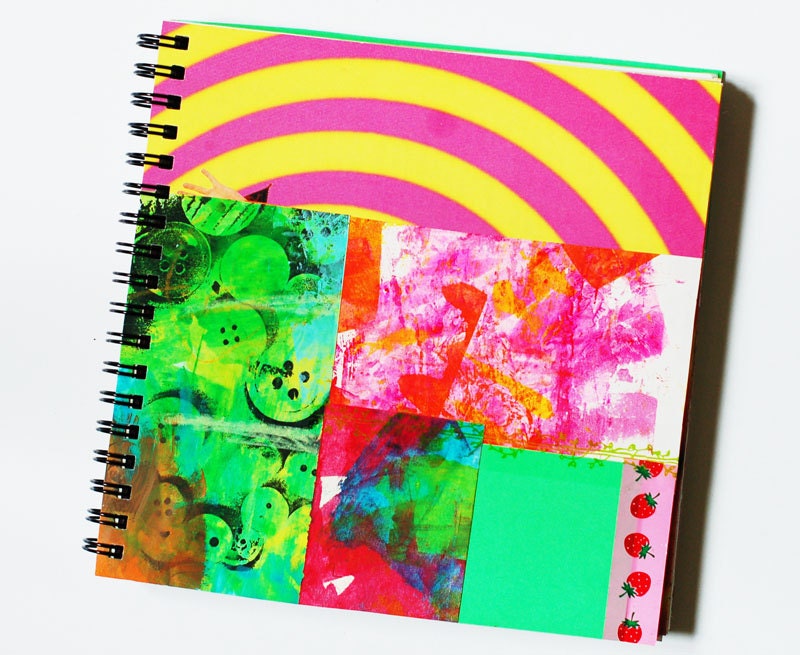 Rainbow Art Journal with Unique Pages - One of a kind