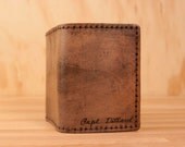 Script Wallet - Leather in Antique Black  - Trifold