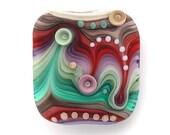 Lampwork glass Emerald green focal bead..